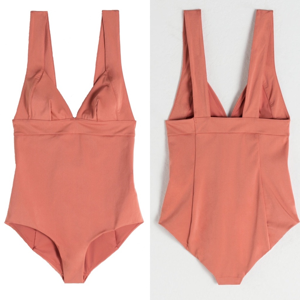 & Other Stories NWT Coral V-Neck One Piece Swim